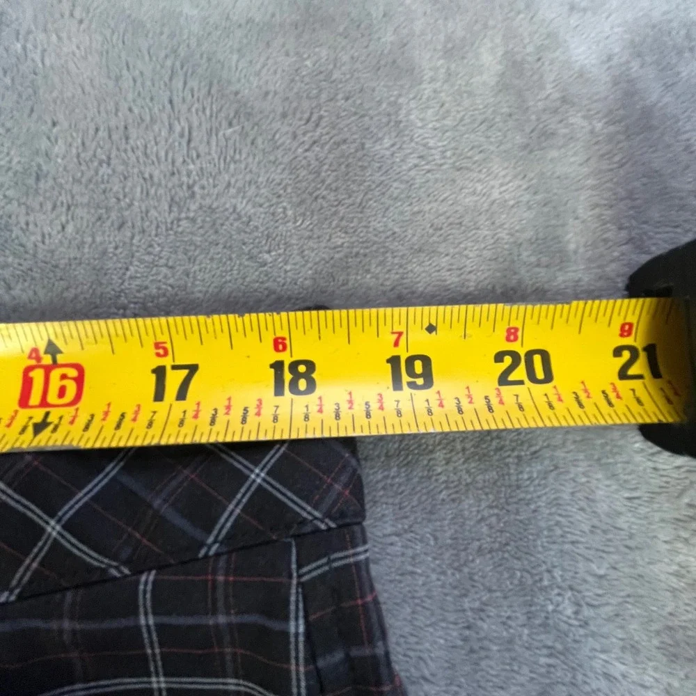 Fila Sport Golf Shorts Mens 36 Black Plaid Performance Flat Front Checked‎